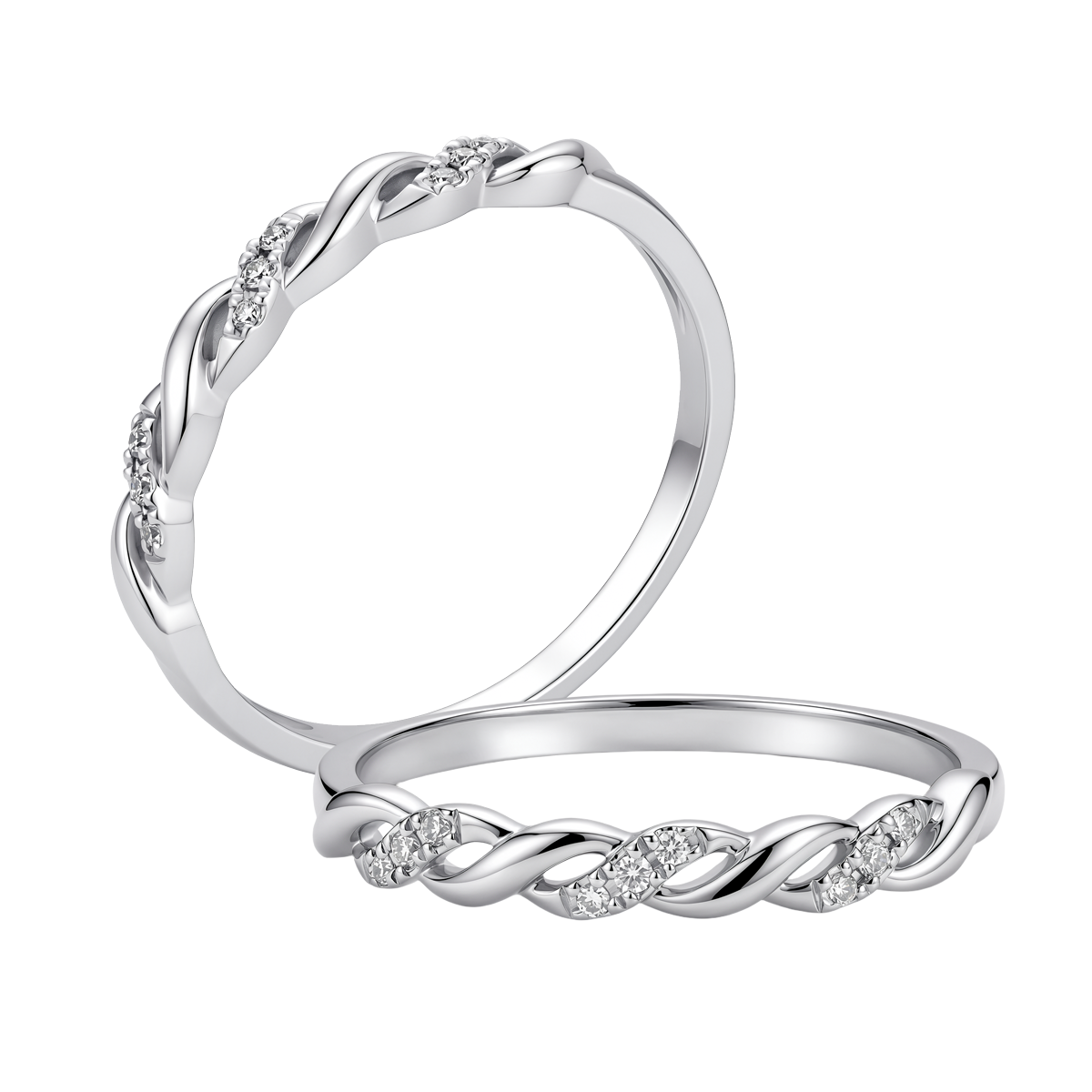 Nhẫn nữ kim cương viên vàng 14K Strained