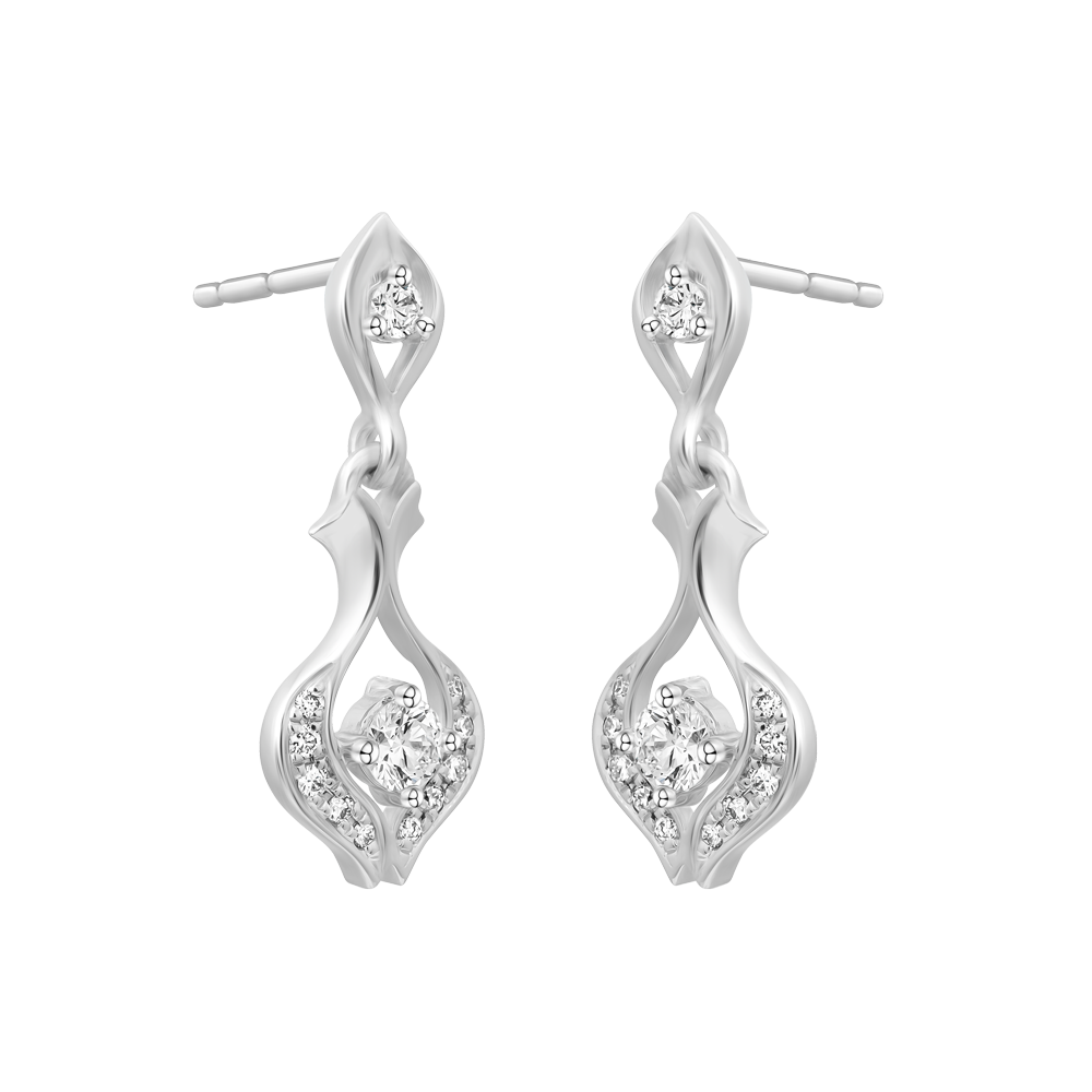 Hoa tai kim cương vàng 14K Deniska 5p