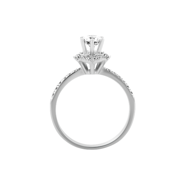 Nhẫn nữ kim cương tấm vàng 14K Facile N 3C