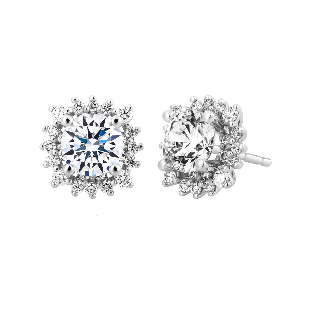 Hoa tai kim cương viên vàng 14K Ethelbert GIA 3C GVER0109680M