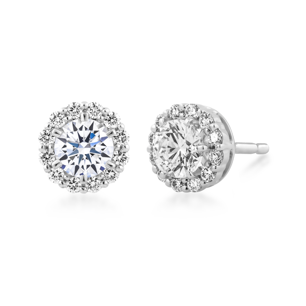 Hoa tai kim cương tấm vàng 14K Trudy N 1CT