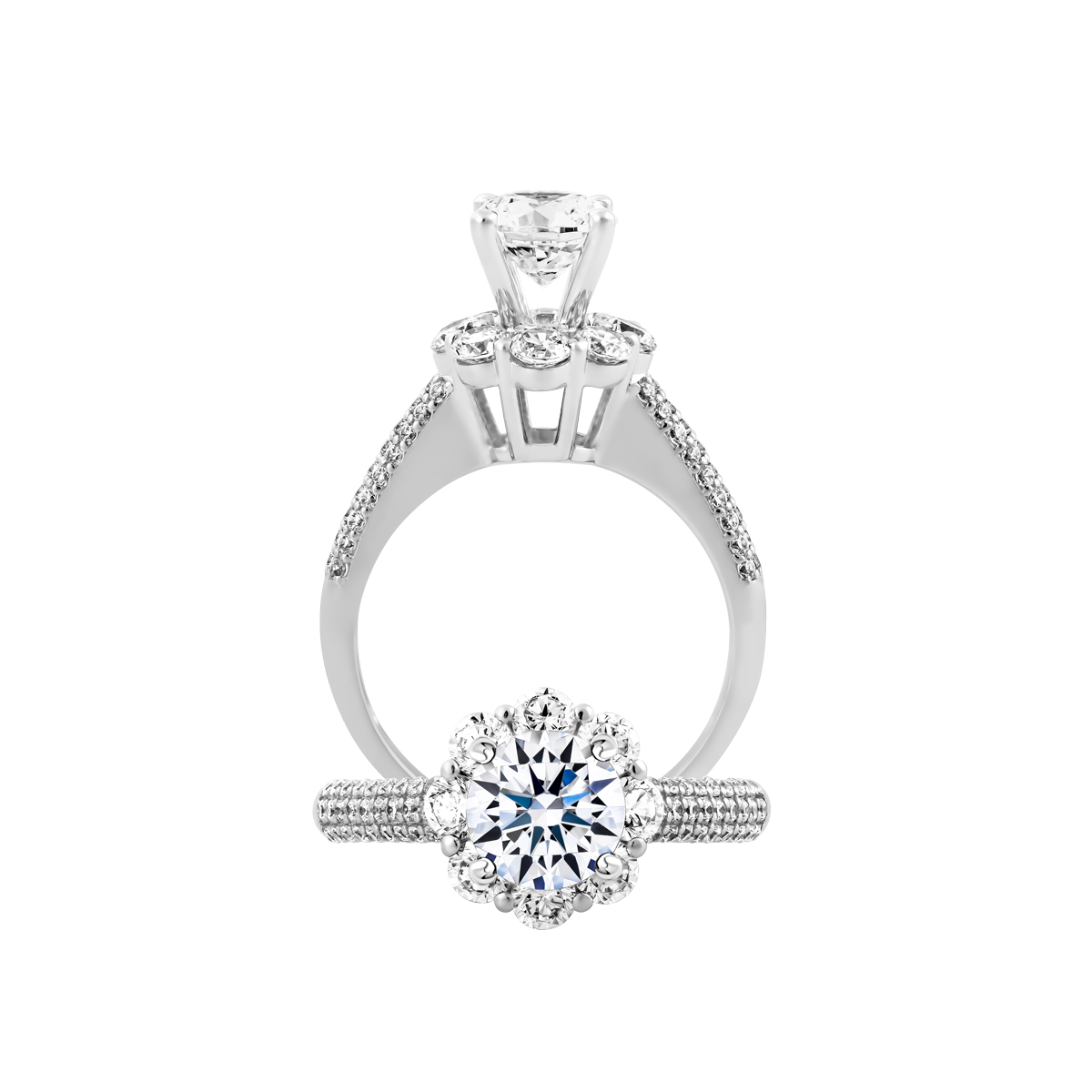 Nhẫn nữ đính đá CZ vàng 18K Basilia N 1CT