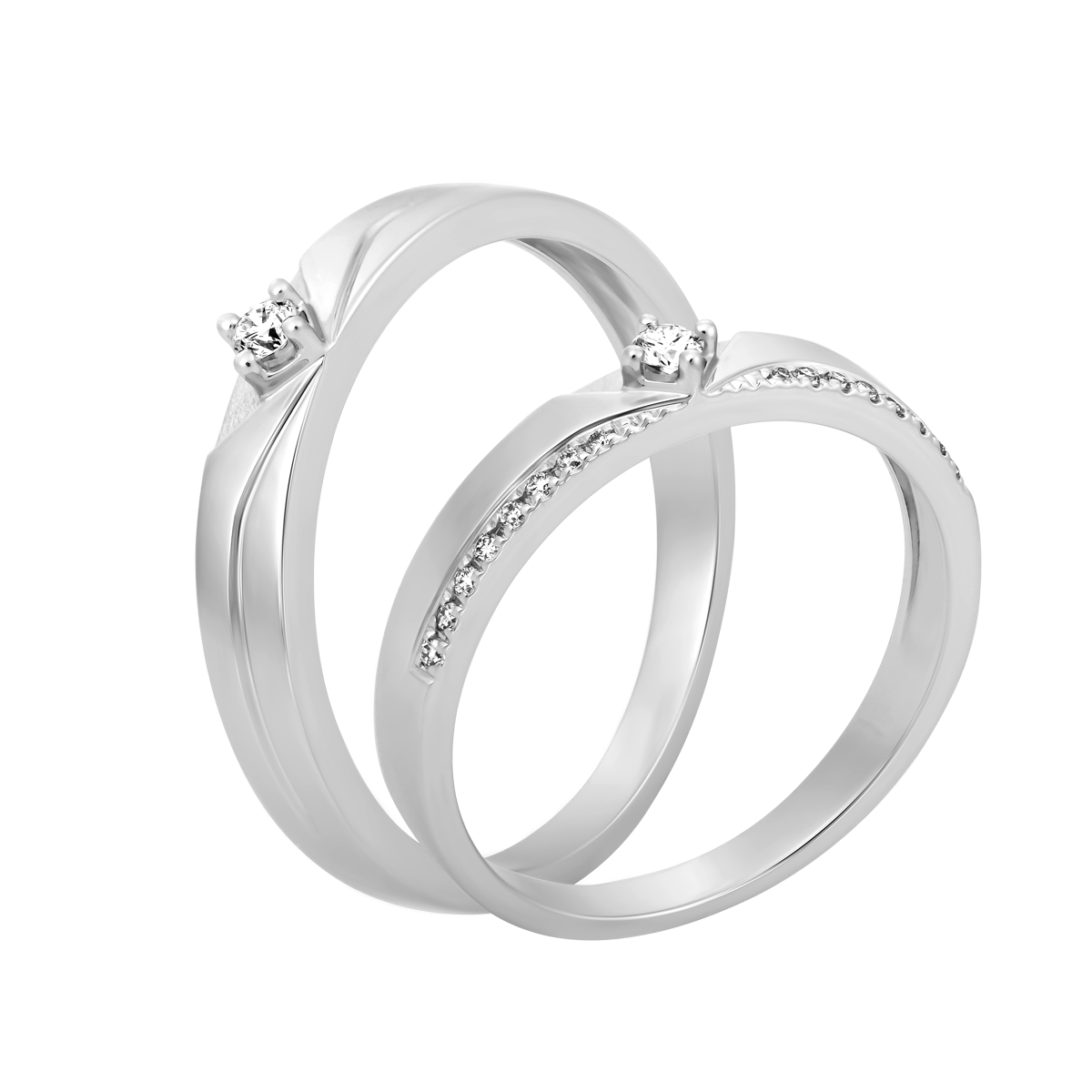 Nhẫn cưới nữ kim cương viên vàng 14K Perfectly F