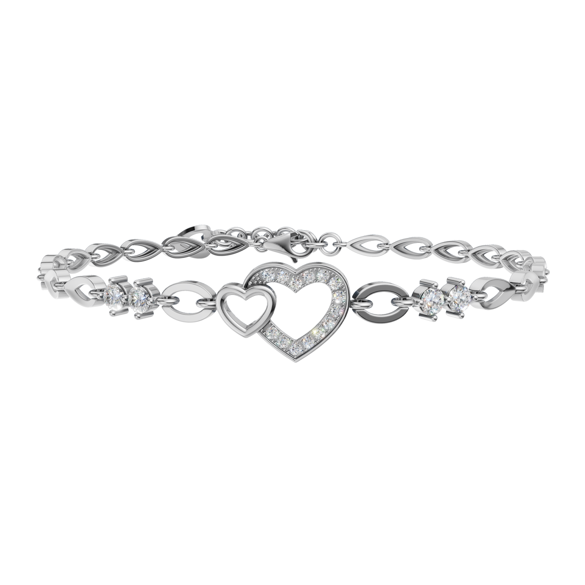 Lắc kim cương viên vàng 14K Heartiful