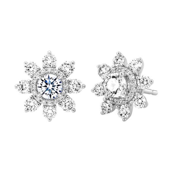 Hoa tai đính đá CZ vàng 14K Flowering 3C