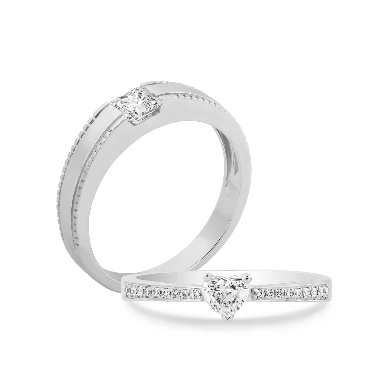 Nhẫn cưới nữ kim cương viên vàng 14K Loving NHR2C F