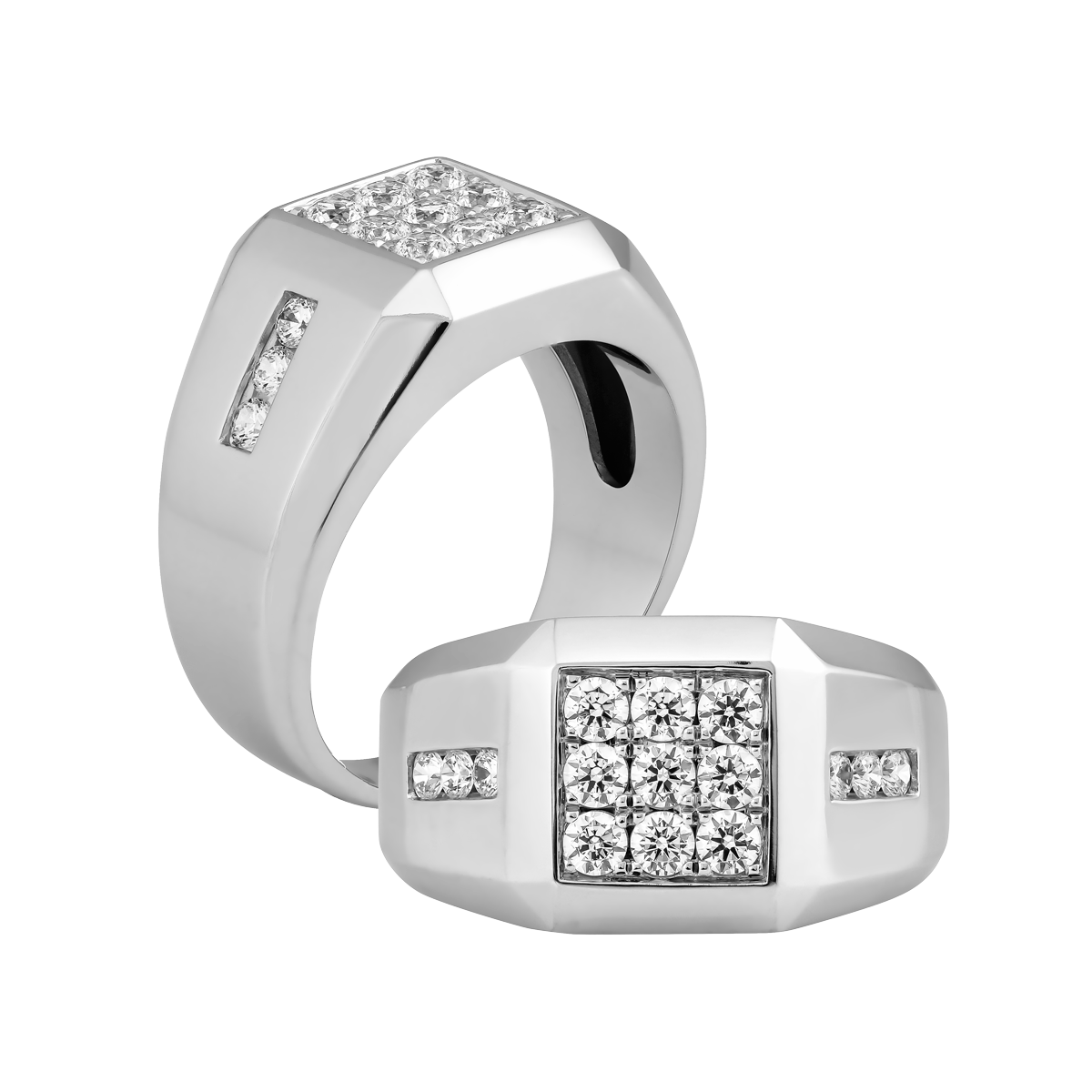 Nhẫn nam đính đá CZ vàng 10K Barony N W GVRG0218250