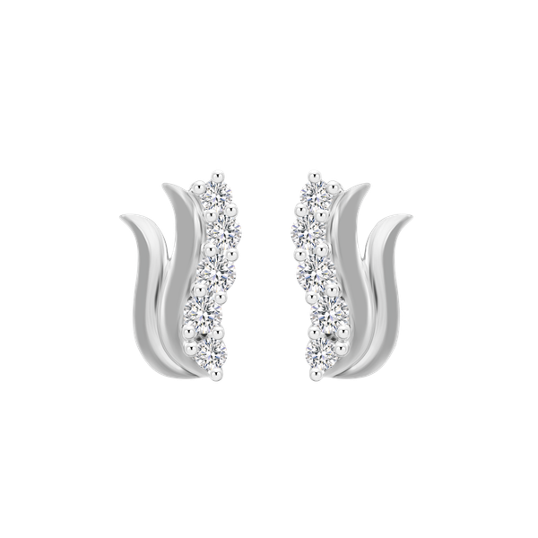 Hoa tai đính đá CZ vàng 14K Zeery