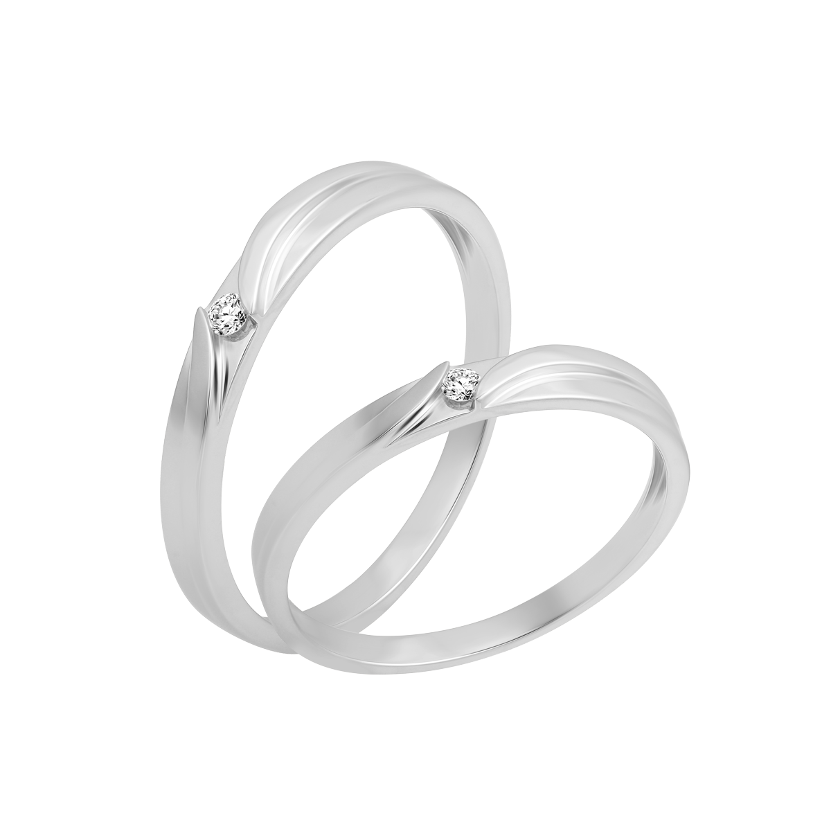 Nhẫn cưới nữ kim cương viên vàng 14K Elina F