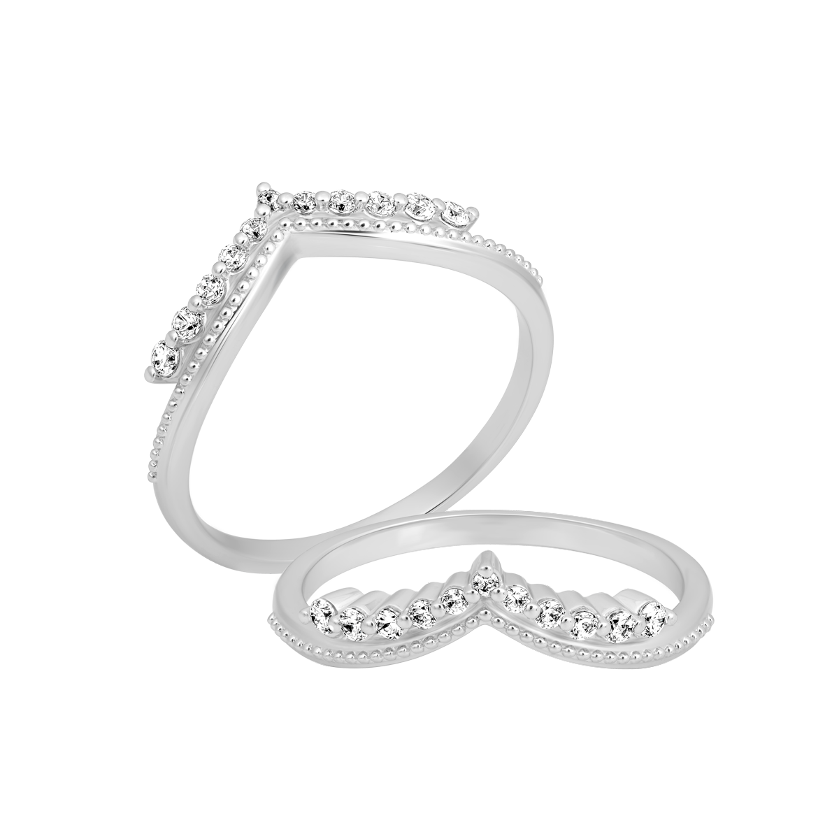 Nhẫn nữ đính đá CZ vàng 18K Zemoring U