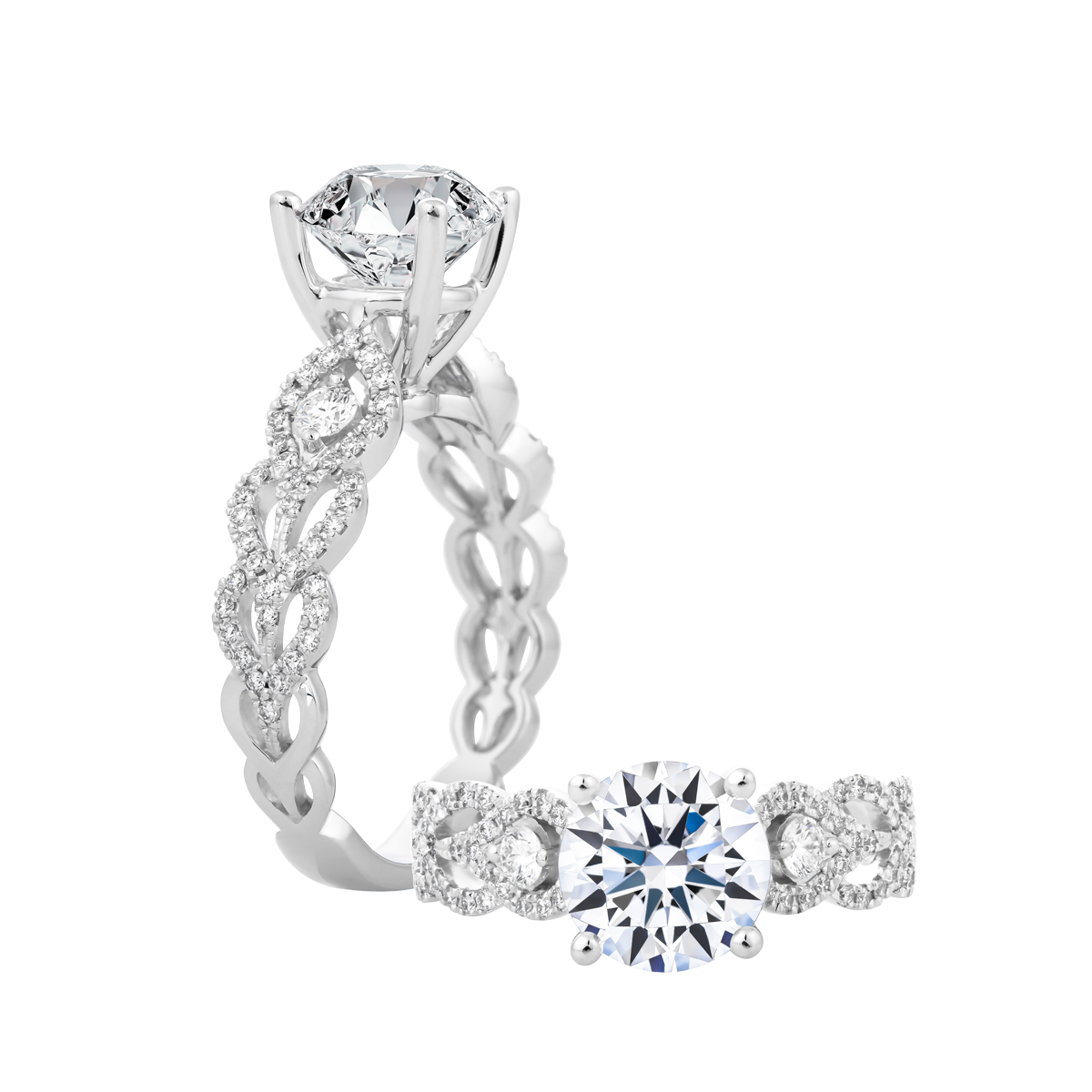 Nhẫn nữ kim cương tấm vàng 14K Valtina 1CT