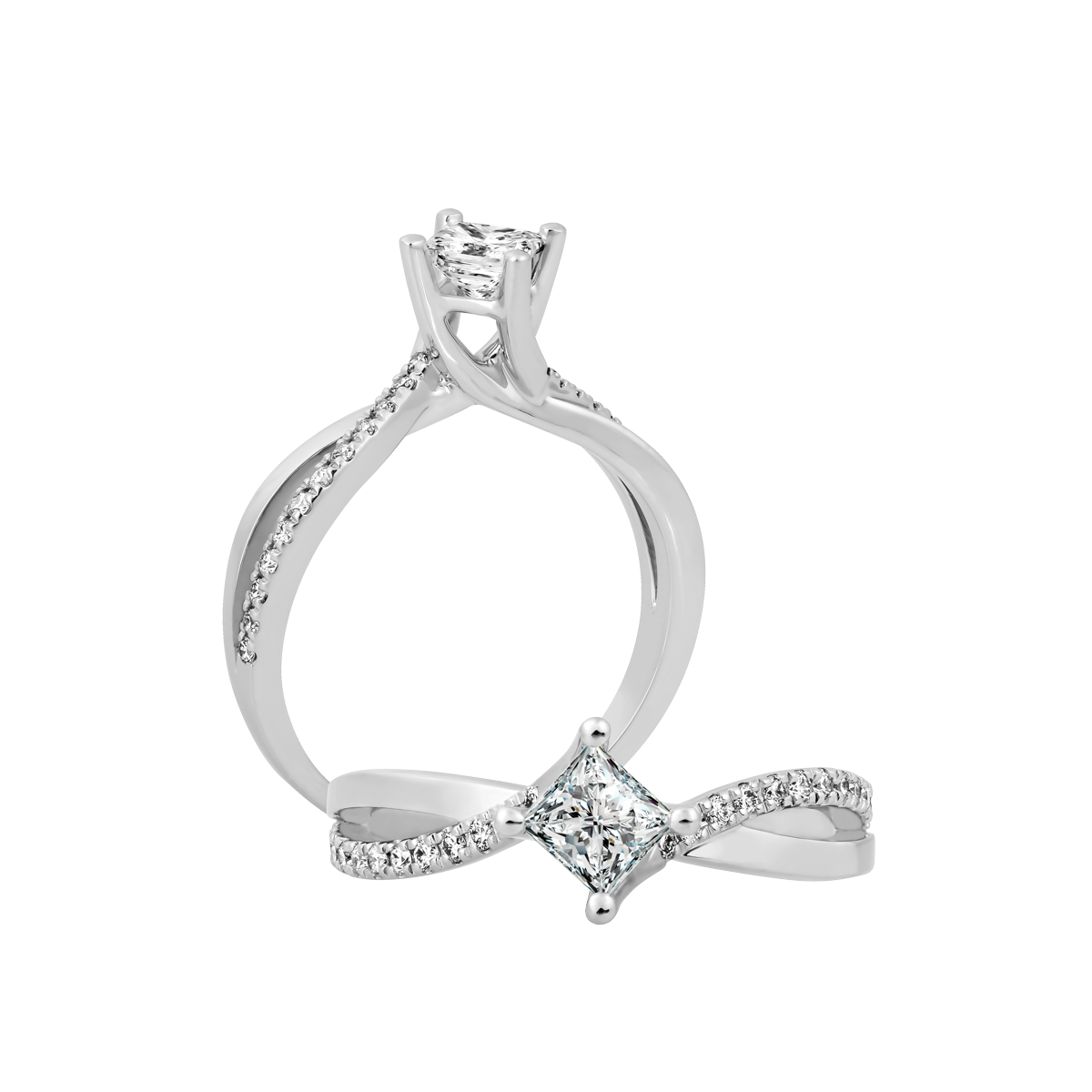 Nhẫn nữ kim cương viên vàng 14K Serenity PR 2C