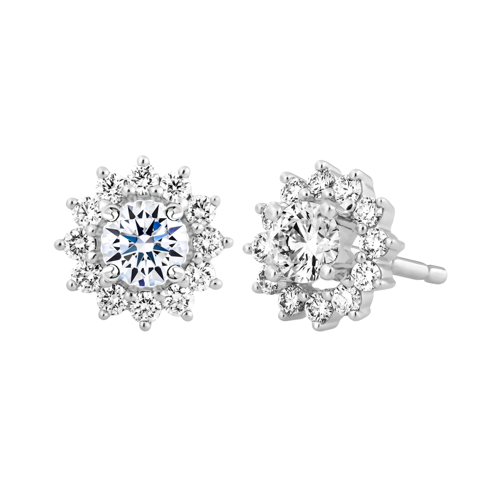 Hoa tai kim cương 8 Hearts & Arrows vàng 14K Arvid H&A 2C GVER0098800