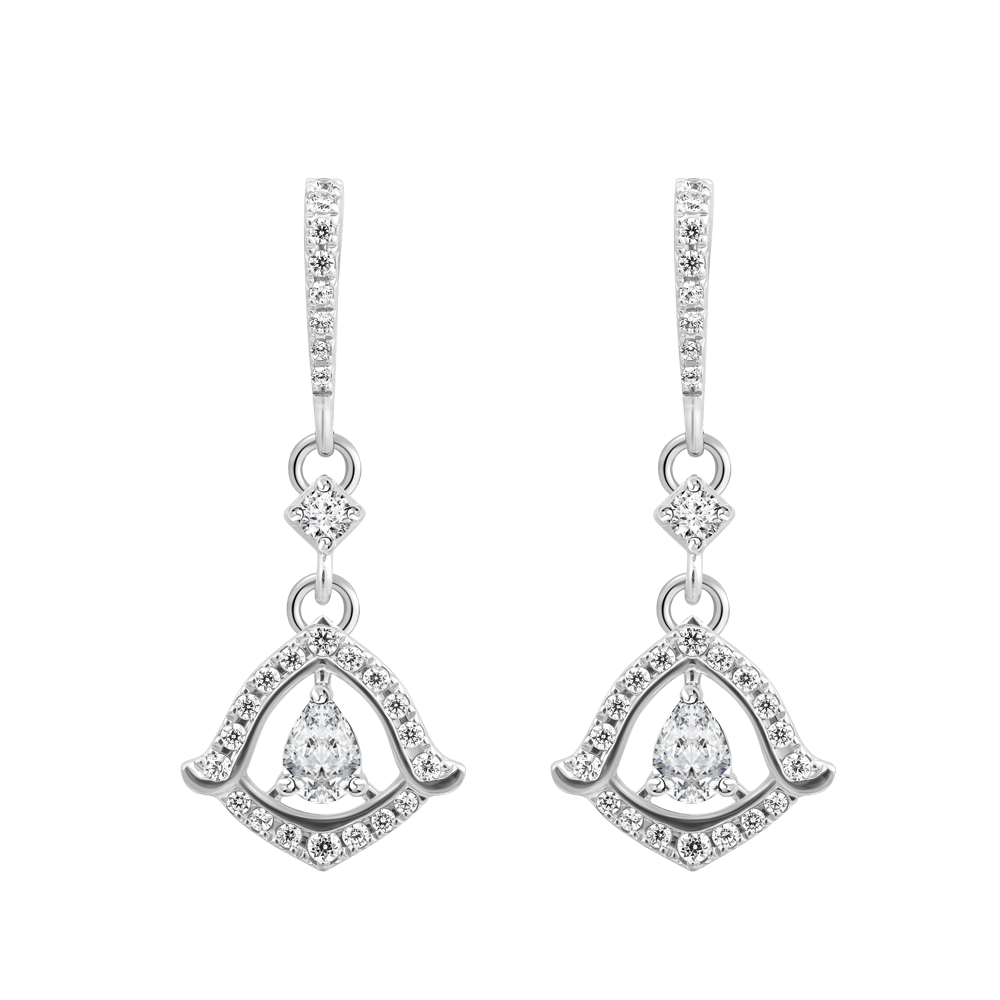 Hoa tai đính đá CZ vàng 18K Aglowy