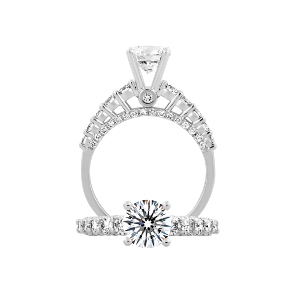 Ổ nhẫn nữ kim cương tấm vàng 14K Glamor 5C