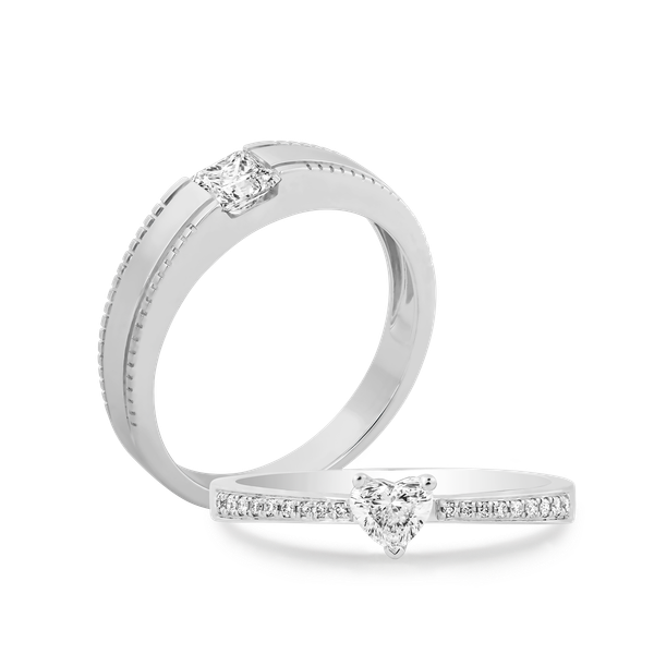 Nhẫn cưới nữ kim cương viên vàng 14K Loving NHR2C F