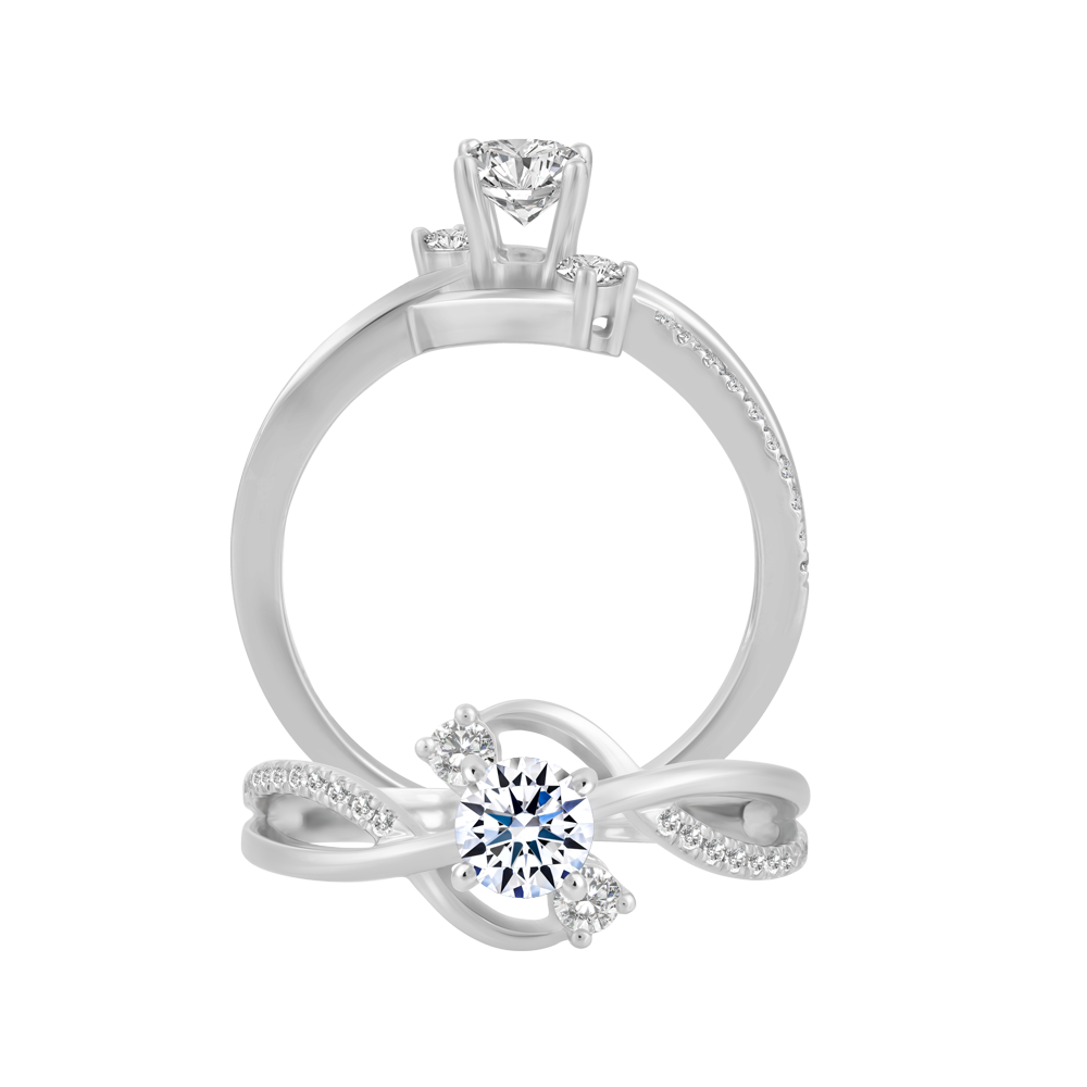 Nhẫn nữ kim cương tấm vàng 14K Jazlya 3C