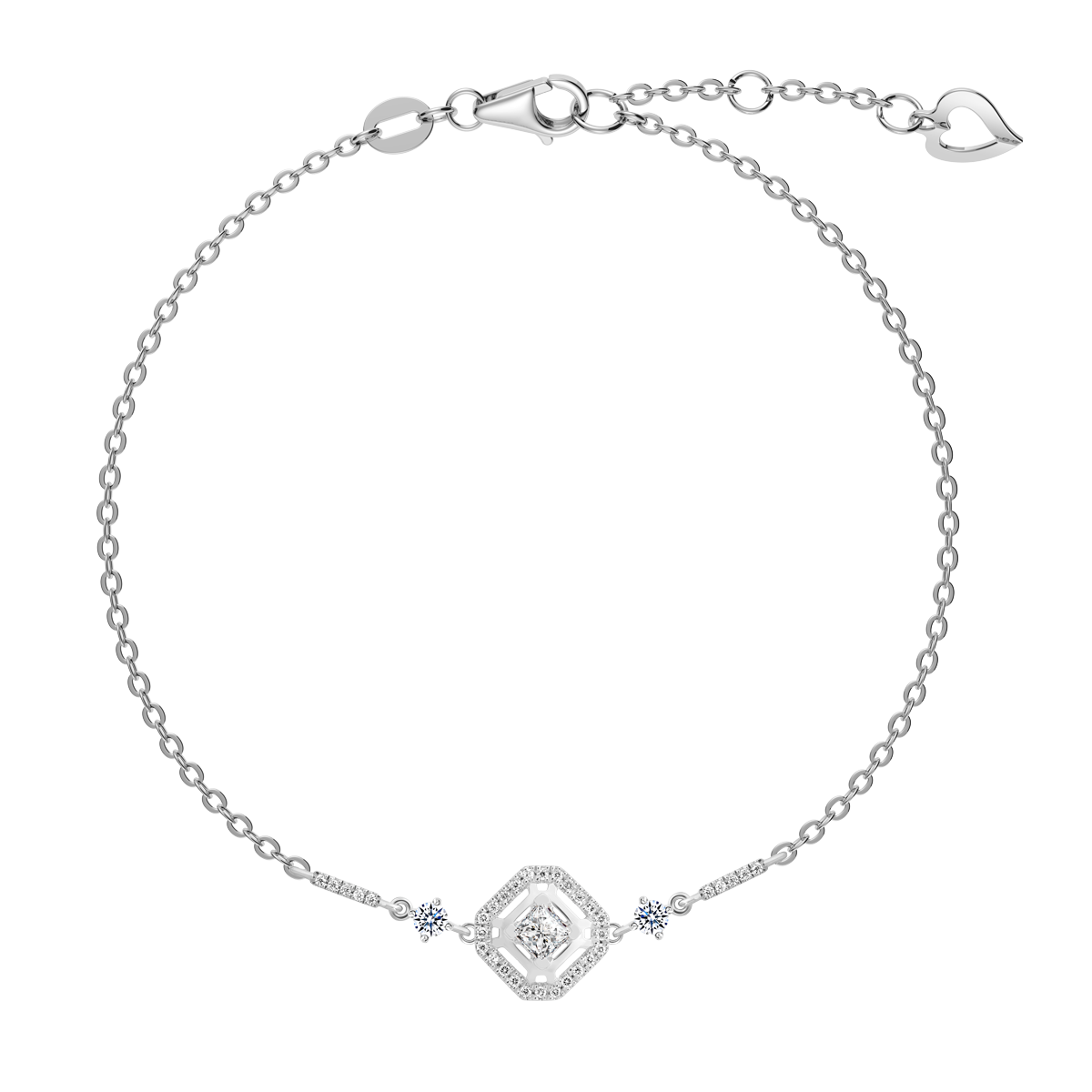 Dây tay đính đá CZ vàng 18K Guardy