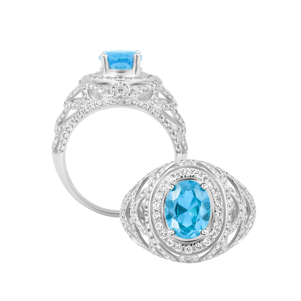 Nhẫn nữ đính đá màu Topaz vàng 10K Fearless S.TOP