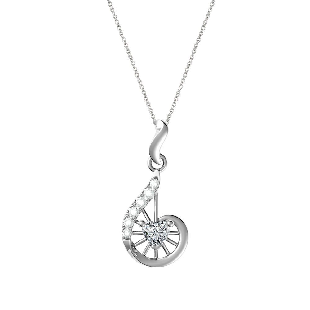 Mặt đính đá CZ vàng 10K Heartshell HR