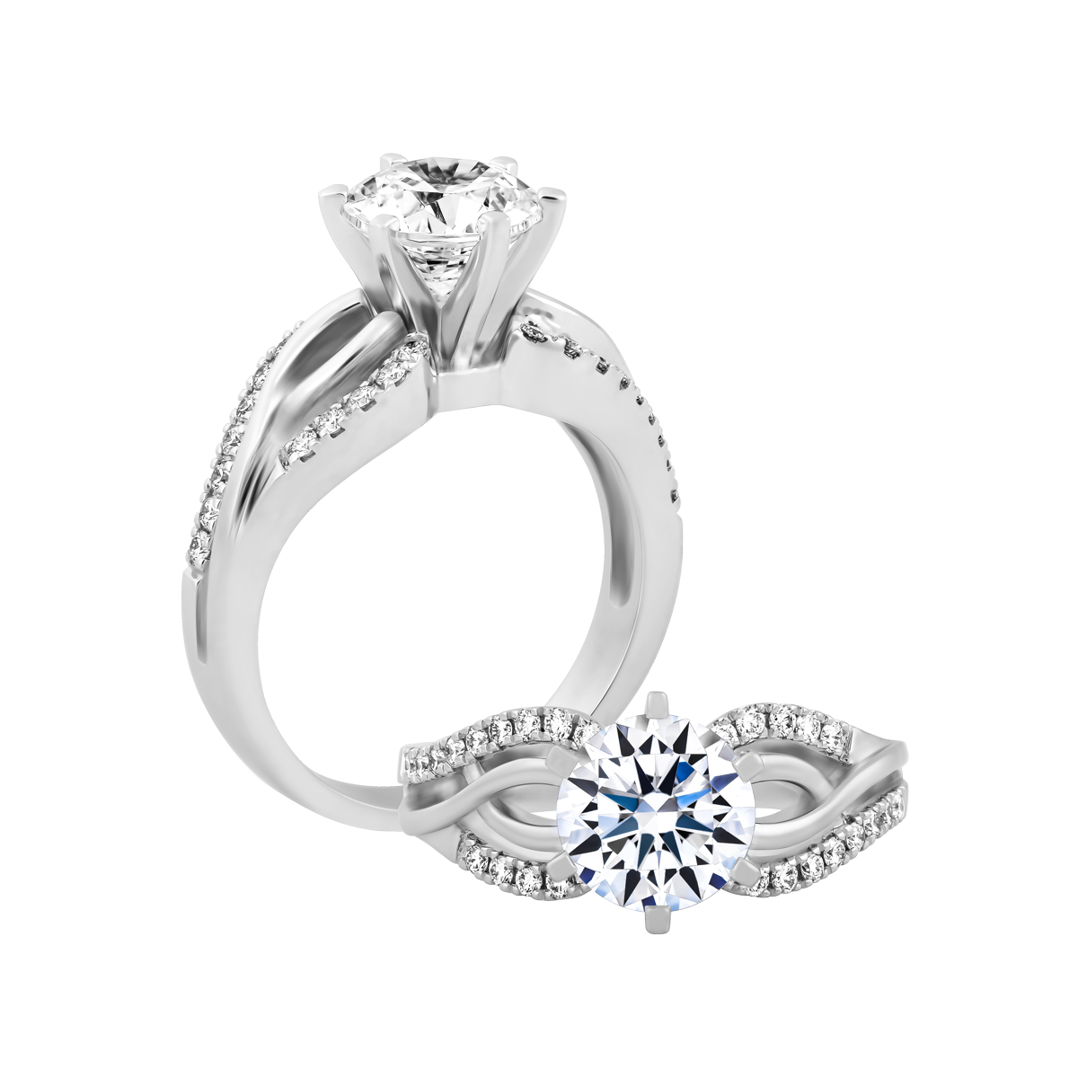 Nhẫn nữ kim cương tấm vàng 14K Chroma N 1.5CT