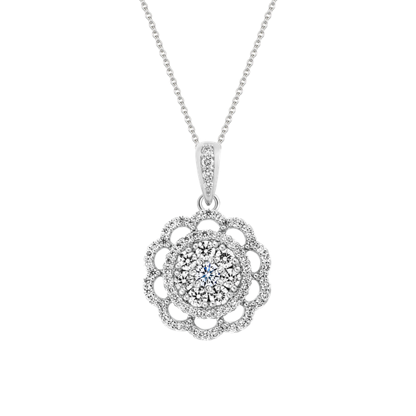 Mặt kim cương vàng 14K Sunflower 9p