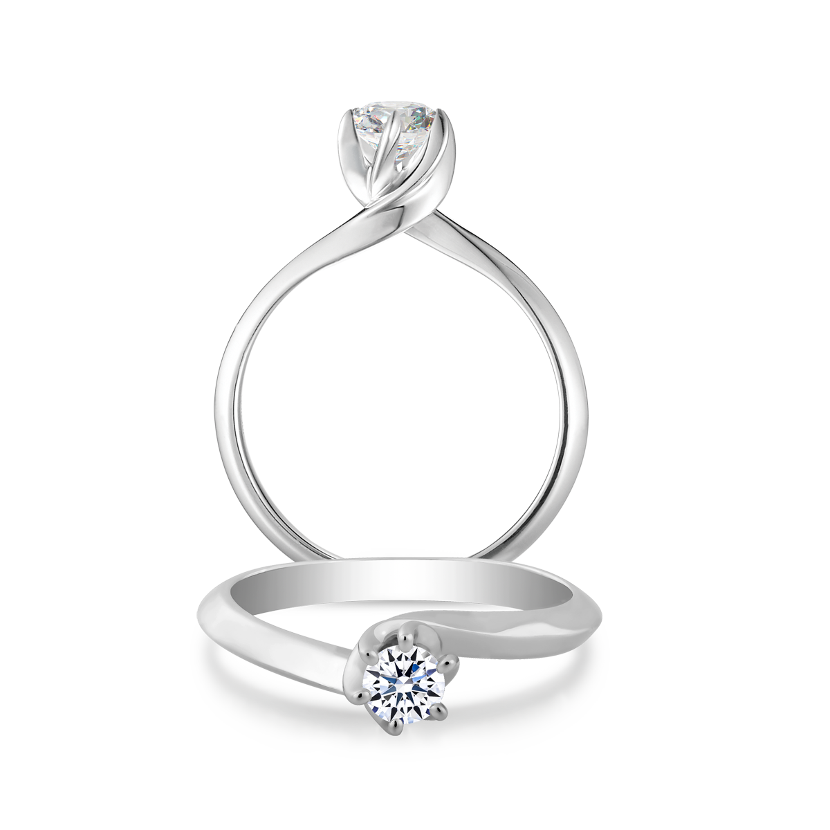 Nhẫn nữ kim cương 8 Hearts & Arrows vàng 14K Grandee N H&A 2C GVRG0243254