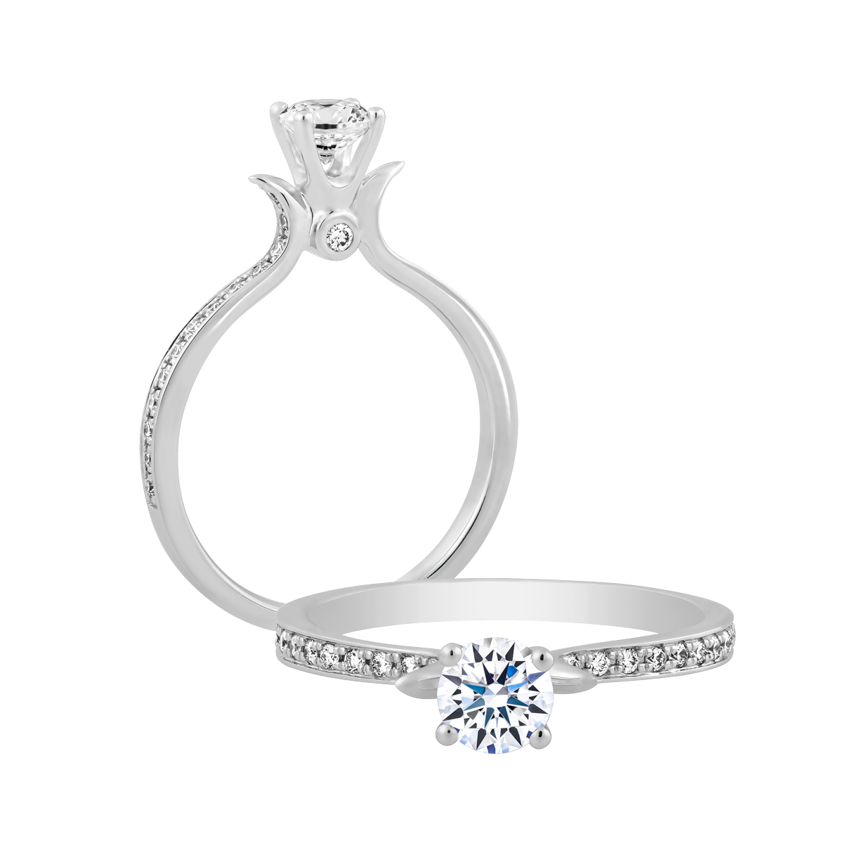 Nhẫn nữ kim cương viên vàng 14K Embrace N2 GIA 3C GVRG0243750M