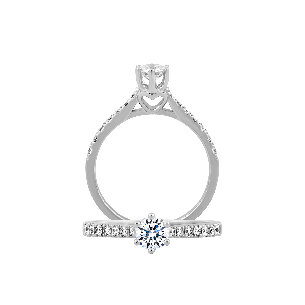 Nhẫn nữ kim cương viên vàng 14K Aria RD 3C