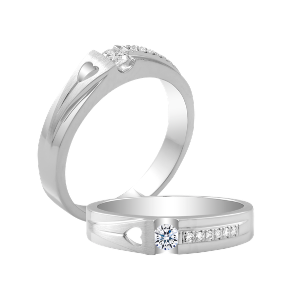 Nhẫn cưới nữ kim cương vàng 14K Visola 10p F