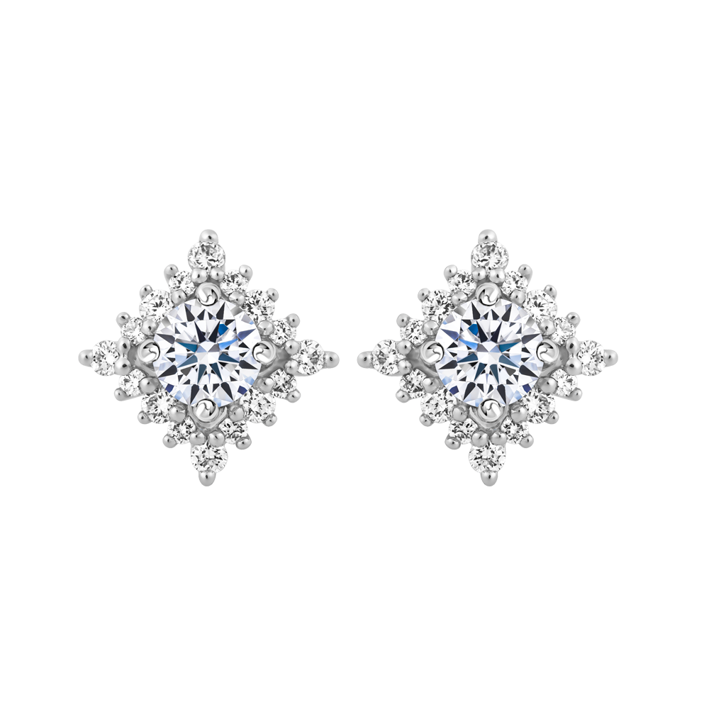 Hoa tai kim cương viên vàng 14K Gladly GIA 2C GVER0111217