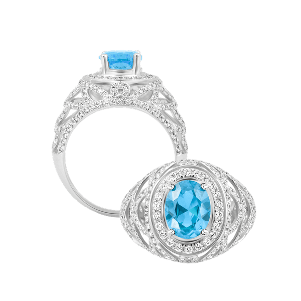 Nhẫn nữ đính đá màu Topaz vàng 10K Fearless S.TOP