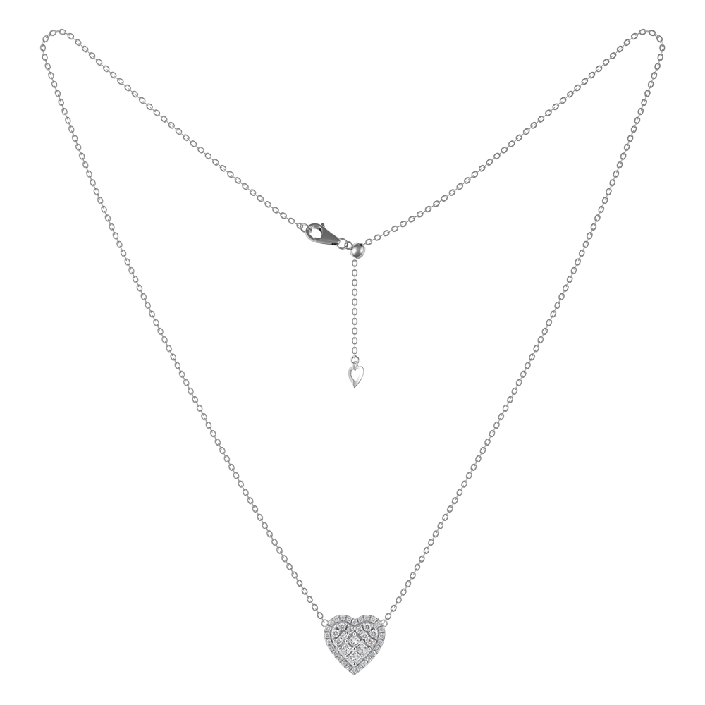 Dây liền mặt kim cương viên vàng 14K Heartbliss TD