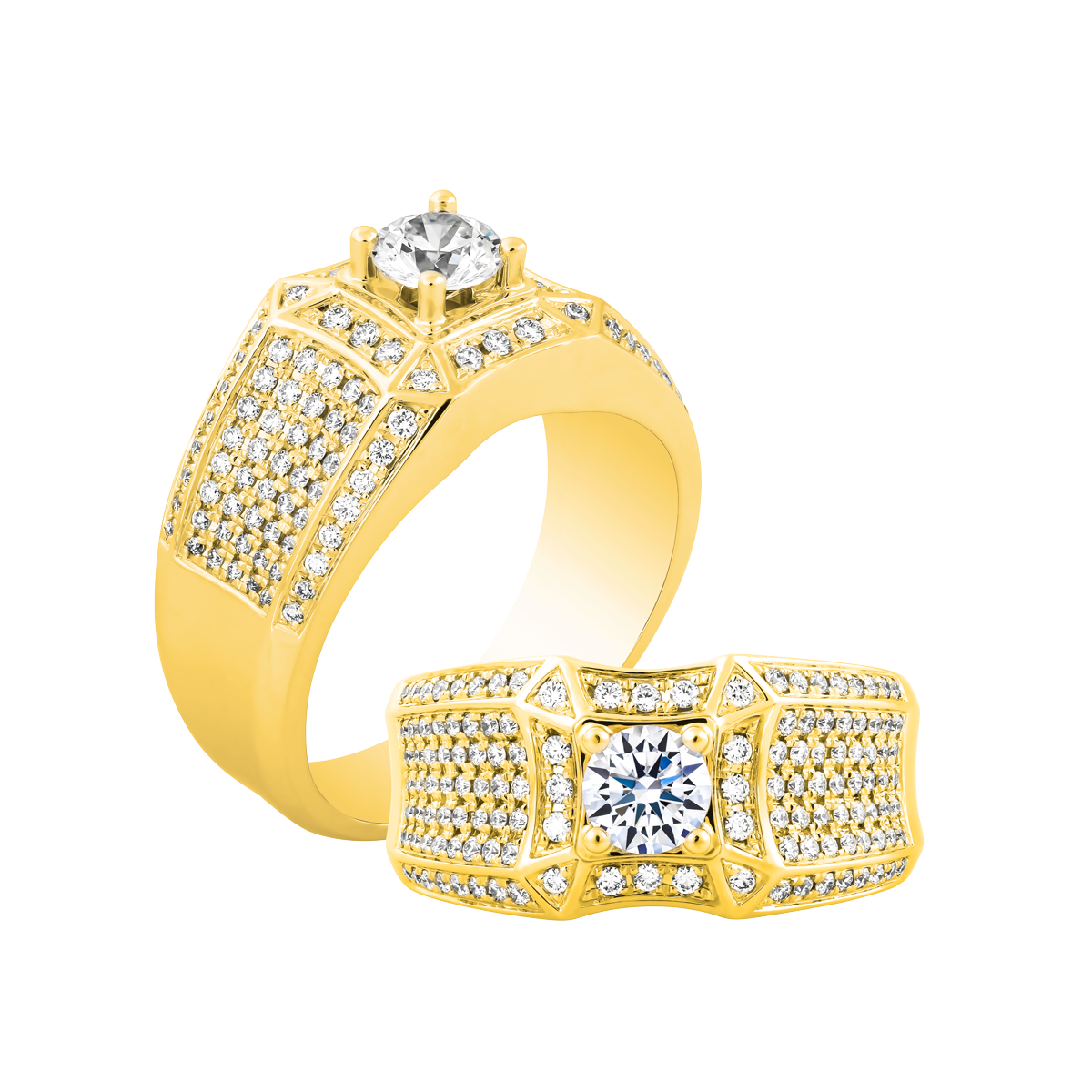 Nhẫn nam kim cương tấm vàng 14K Lambor 1CT Y