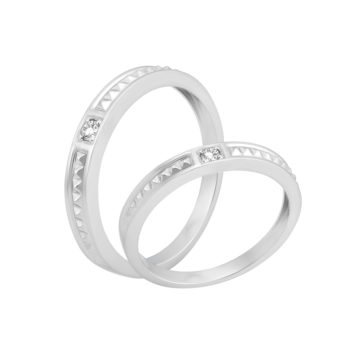 Nhẫn cưới nam kim cương viên vàng 14K Fanny M