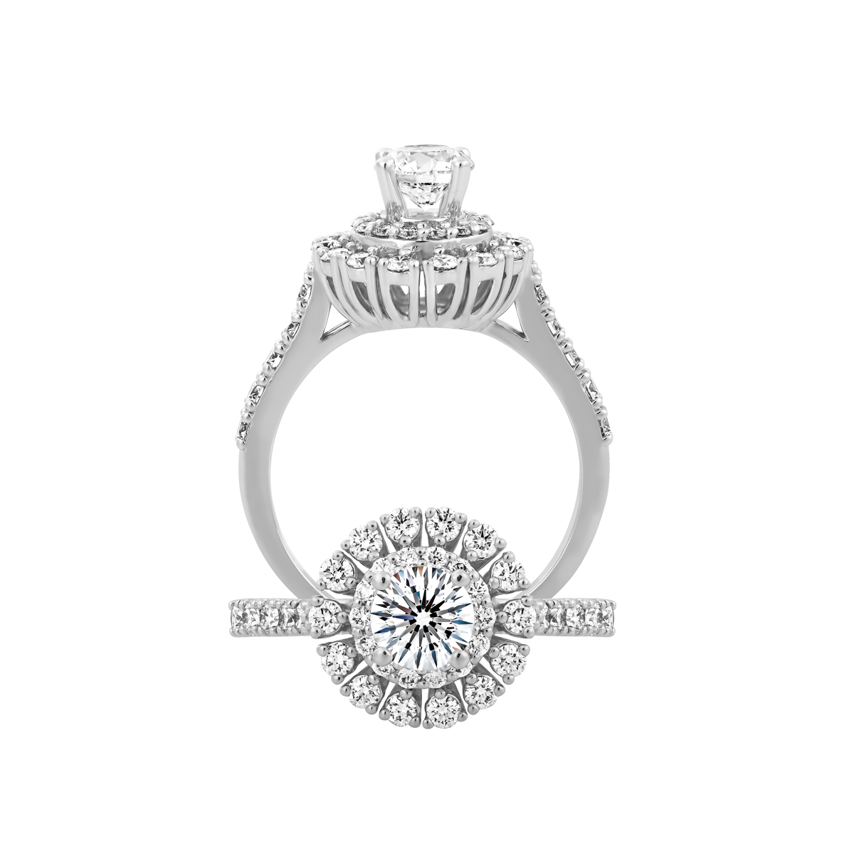 Ổ nhẫn nữ kim cương tấm vàng 14K Bayard N 5C