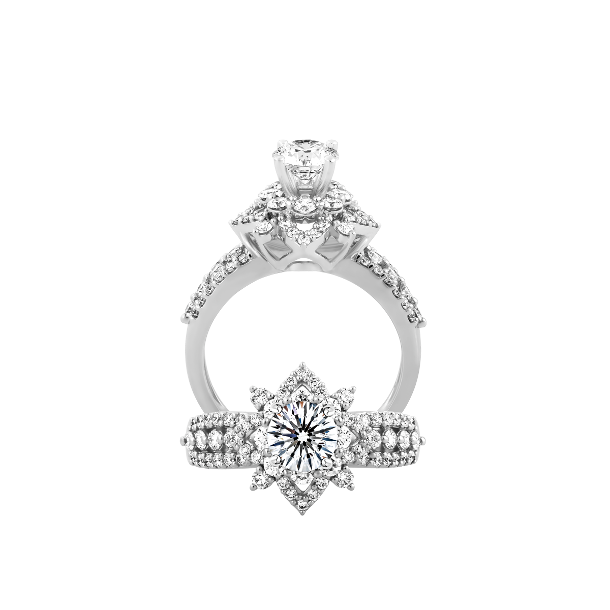 Nhẫn nữ kim cương tấm vàng 14K Beatriz N 5C