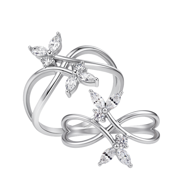 Nhẫn nữ đính đá CZ vàng 14K Leafing