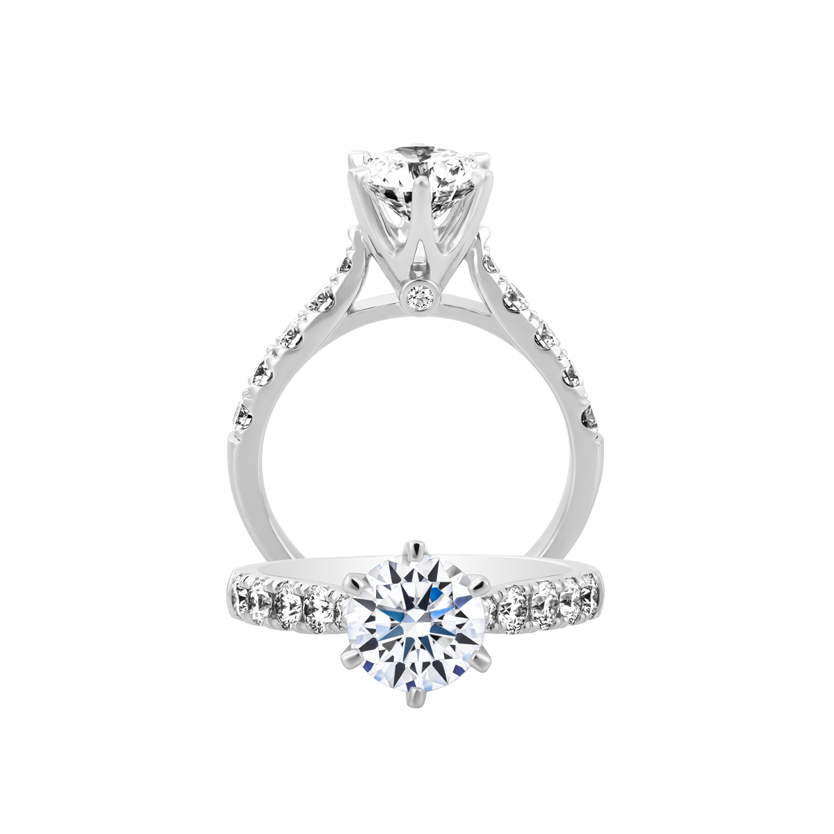 Ổ nhẫn nữ kim cương tấm vàng 14K Attractive 1CT