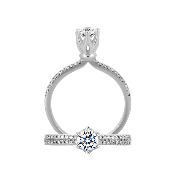 Nhẫn nữ kim cương 8 Hearts & Arrows vàng 14K Enliven H&A 3C