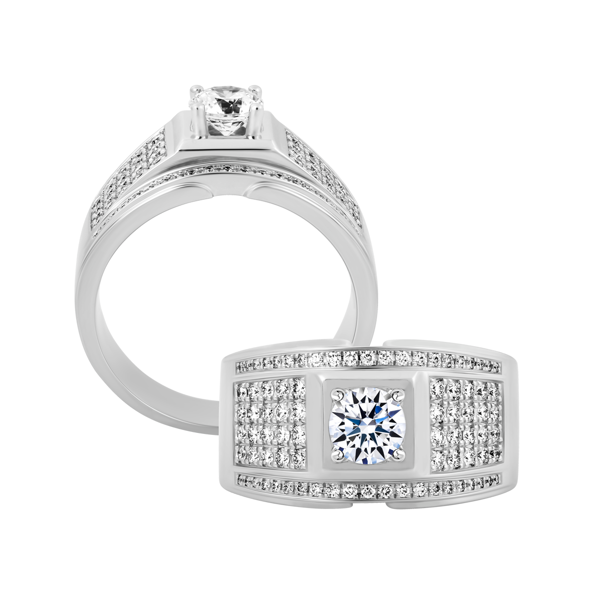 Nhẫn nam đính đá CZ vàng 14K Dynamic 5C W
