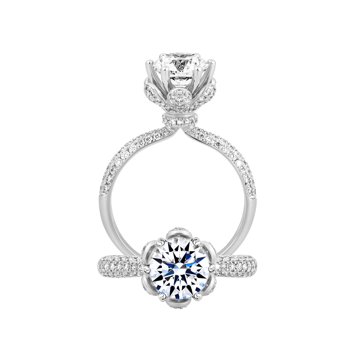 Ổ nhẫn nữ kim cương tấm vàng 14K Sorita 1.5CT
