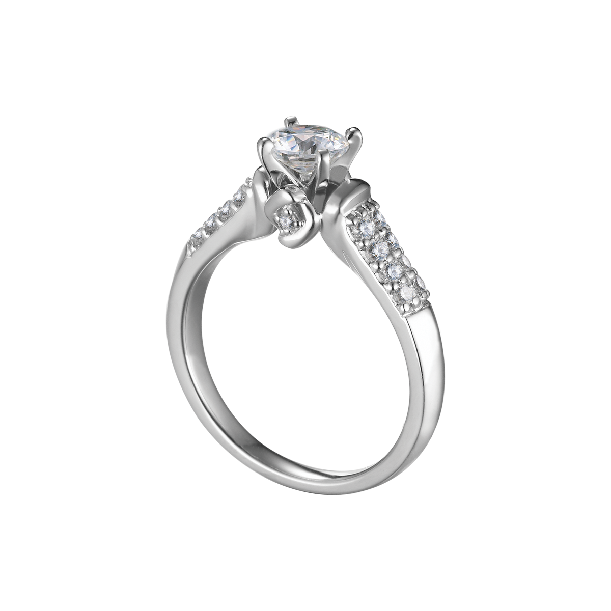 Nhẫn nữ kim cương tấm vàng 14K Meteor 5C