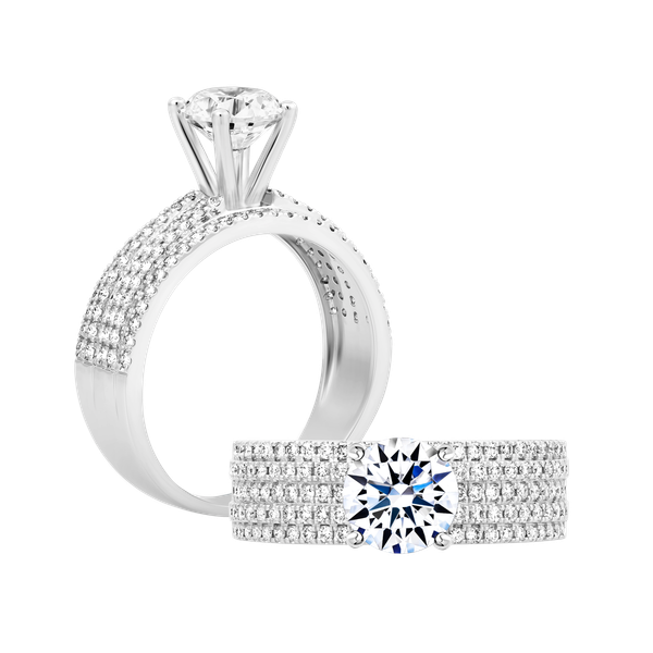 Ổ nhẫn nữ kim cương tấm vàng 14K Calmly 1CT