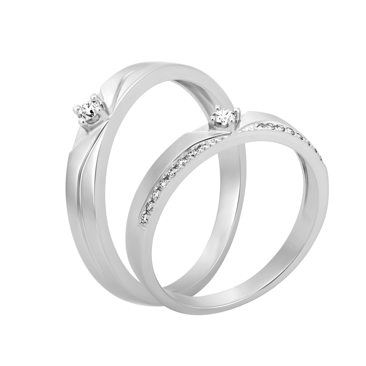 Nhẫn cưới nam kim cương viên vàng 14K Perfectly M
