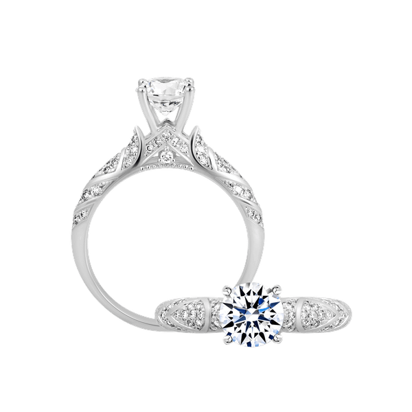Ổ nhẫn nữ kim cương tấm vàng 14K Finery 1CT