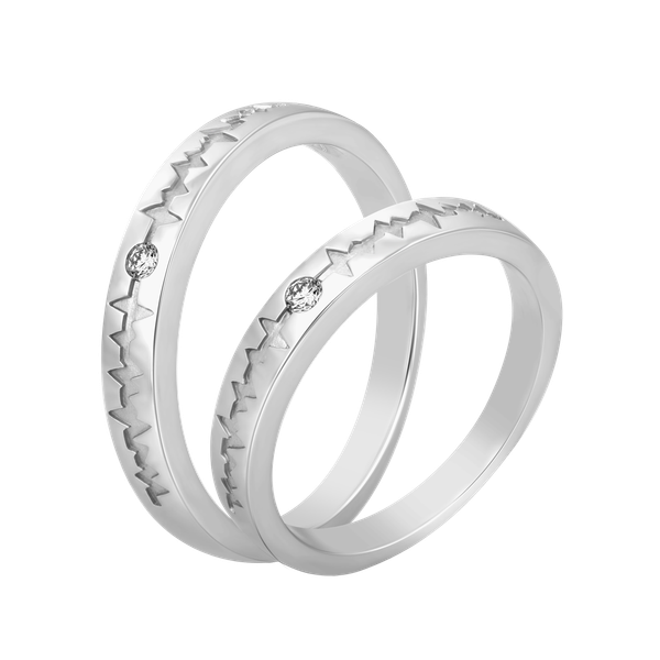 Nhẫn cưới nam kim cương viên vàng 14K Hearting M