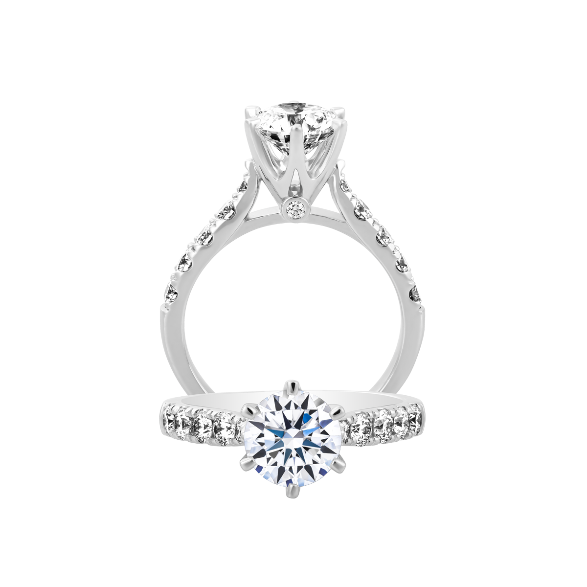Ổ nhẫn nữ kim cương tấm vàng 14K Attractive 1CT