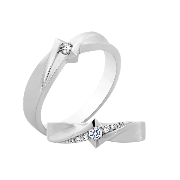 Nhẫn cưới nữ kim cương vàng 14K Luminous N5p F GVRG0219838