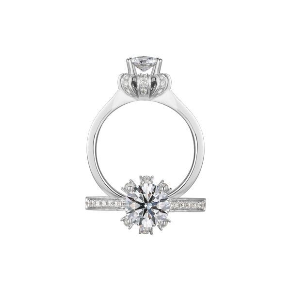 Nhẫn nữ kim cương tấm vàng 14K Macros 3C